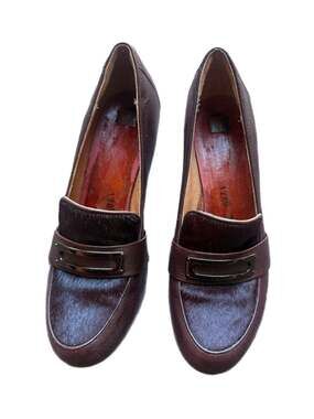 Söfft Misty Women’s 7.5M Mahogany Leather Cow Hair Loafer Pumps Block Heel